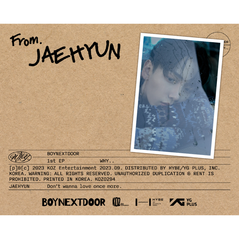 BOYNEXTDOOR | 보이넥스트도어 | 1st EP Album [WHY..] (Letter Ver.)