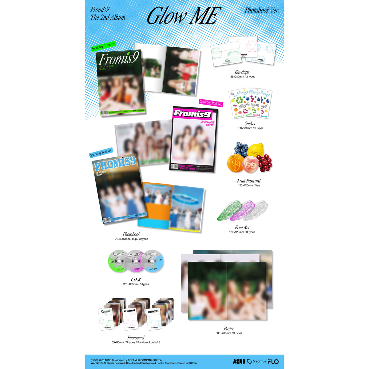 FROMIS_9 | 프로미스나인 | 2nd Full Album [ GLOW ME ] Photobook Ver + APPLEMUSIC POBs