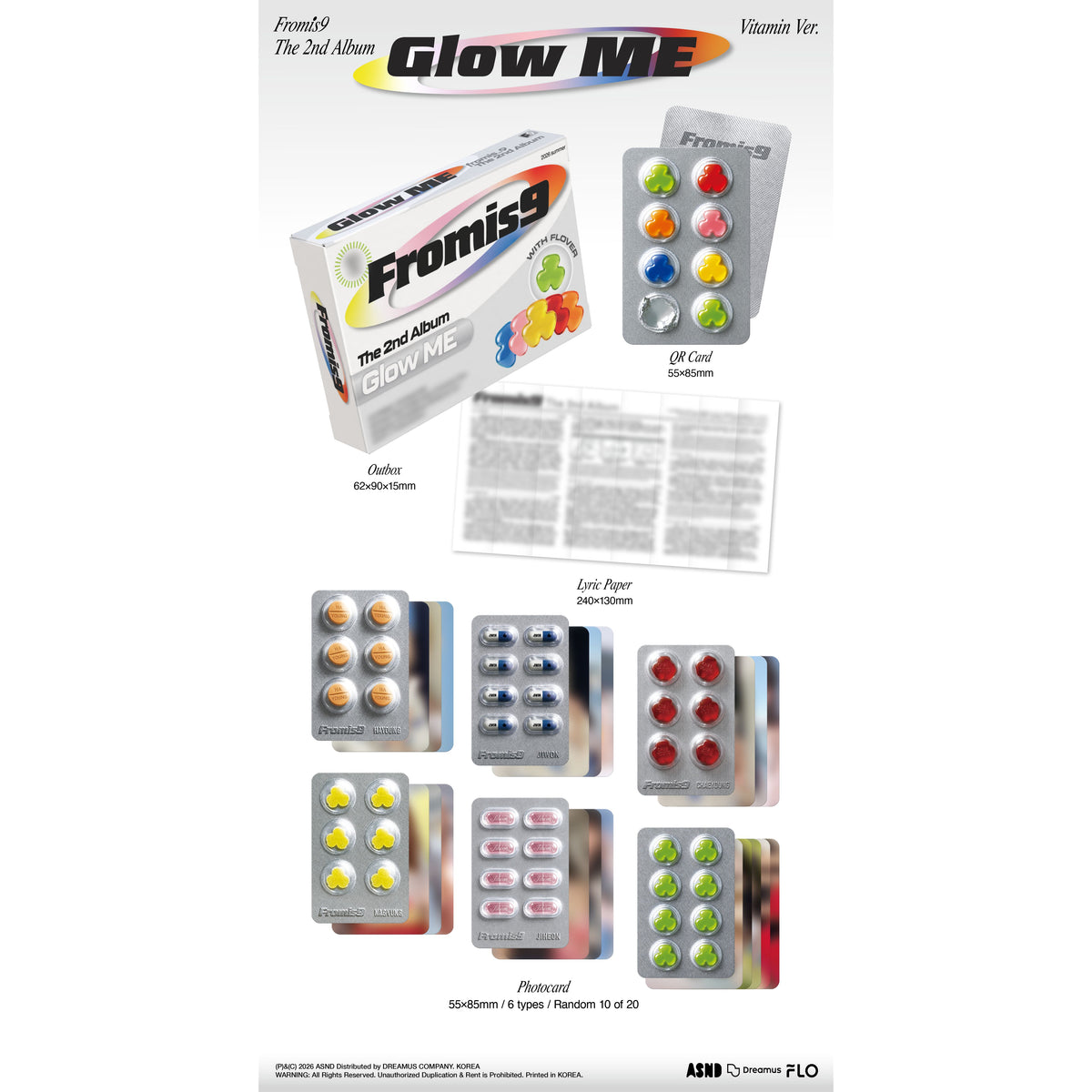 FROMIS_9 | 프로미스나인 | 2nd Full Album [ GLOW ME ] Vitamin Ver + APPLEMUSIC POBs