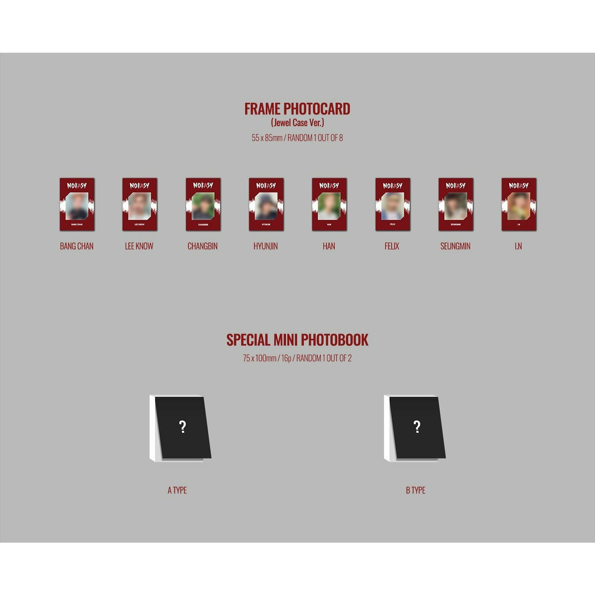 STRAY KIDS | 스트레이키즈 | [NOEASY] RANDOM FRAME PHOTOCARD AND MINI PHOTOBOOK (JEWEL CASE VER.)
